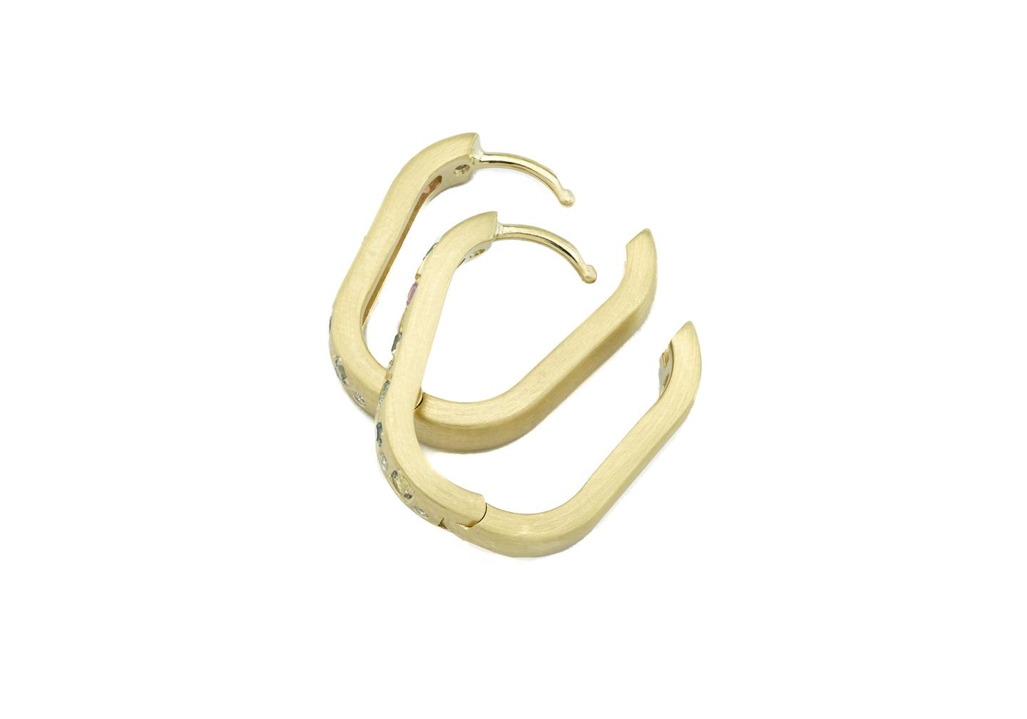 Aurum Waterfall Montana Sapphire Hoop Earrings