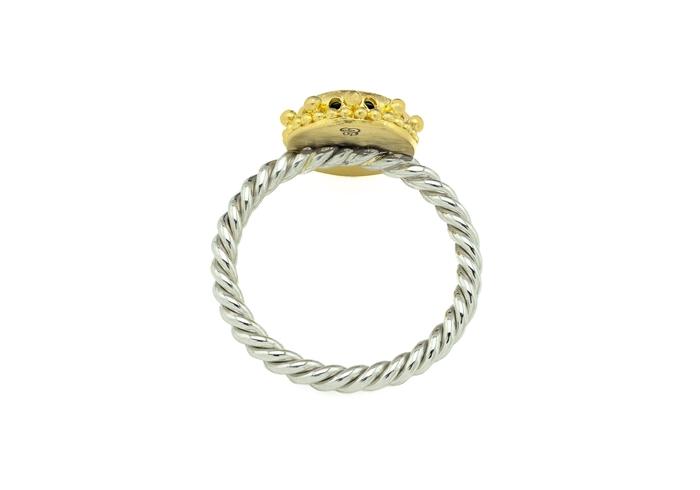 Reverie 22K and Platinum Yogo Sapphire Solitaire Ring