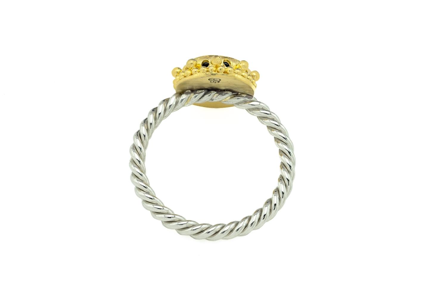 Reverie 22K and Platinum Yogo Sapphire Solitaire Ring
