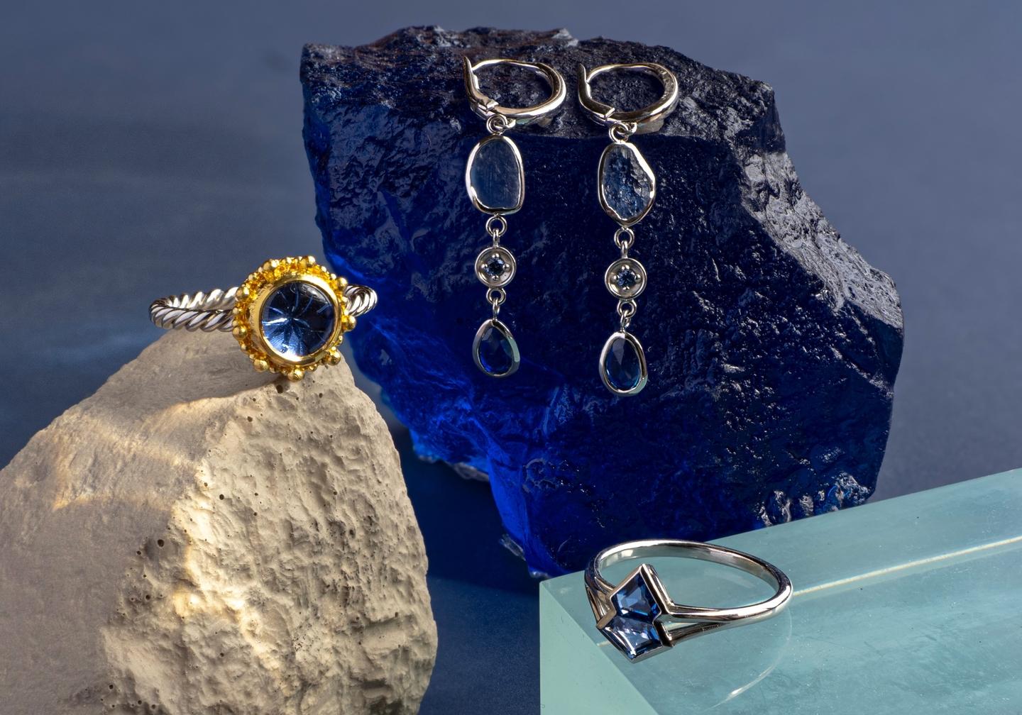 Reverie 14K Yogo Sapphire Drop Earrings