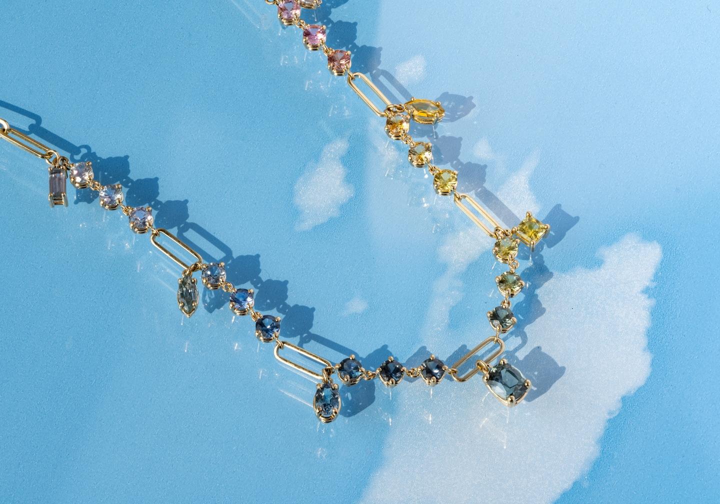 Reverie14K Montana Sapphire Charm Necklace | Gem Gallery