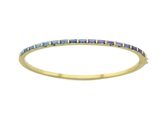14K Aurum Yogo Sapphire Gradient Bangle Bracelet