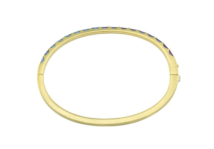 14K Aurum Yogo Sapphire Gradient Bangle Bracelet