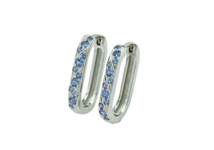 Aurum Waterfall Yogo Sapphire Hoop Earrings