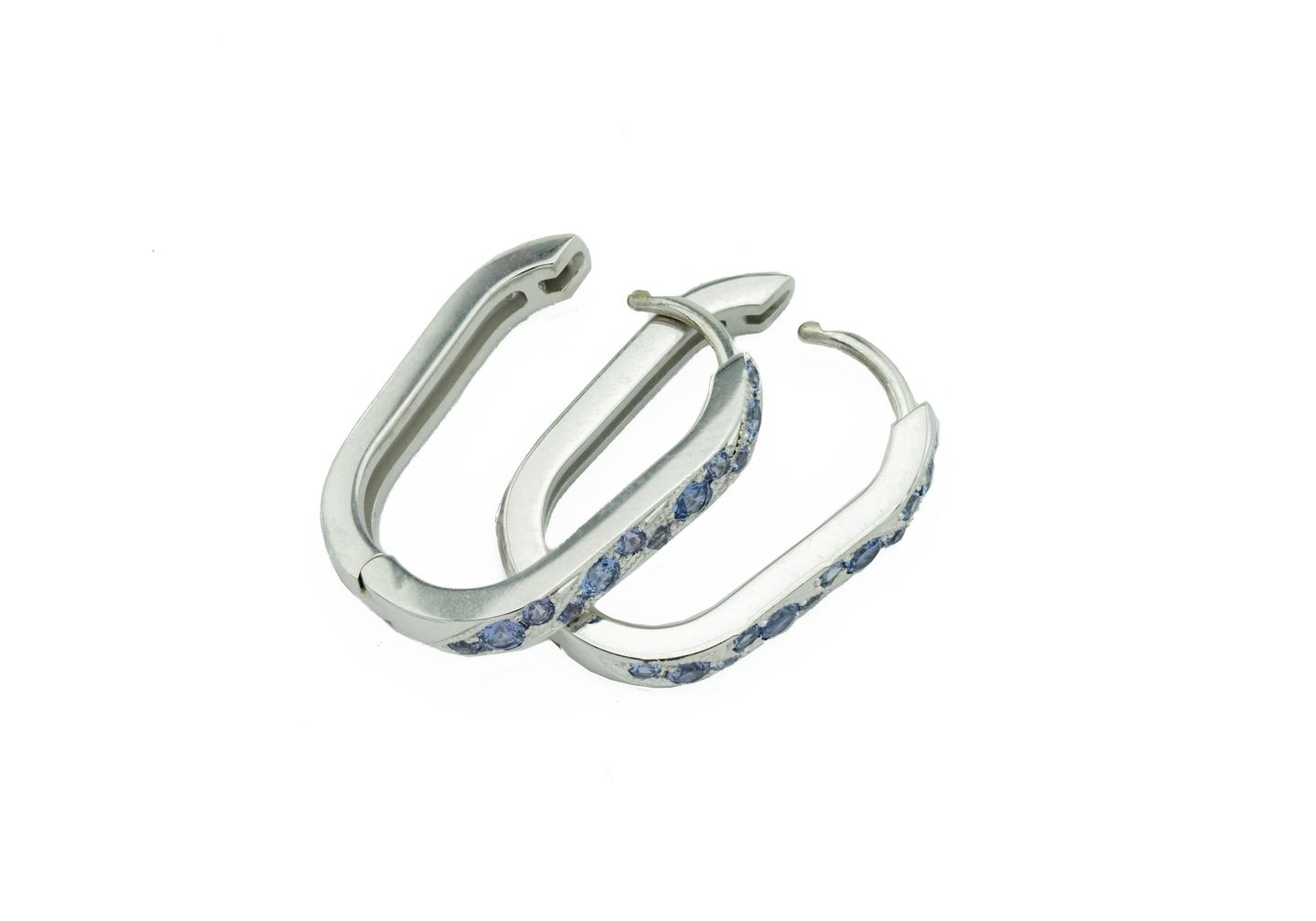 Aurum Waterfall Yogo Sapphire Hoop Earrings