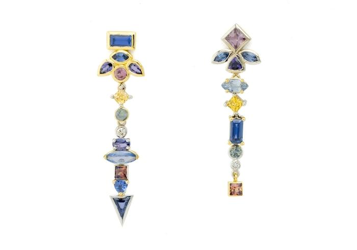 Reverie 14K Asymmetrical Geometric Dangle Earrings
