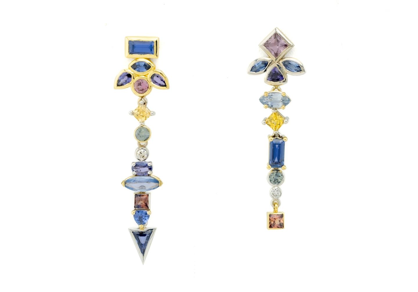 Reverie 14K Asymmetrical Geometric Dangle Earrings
