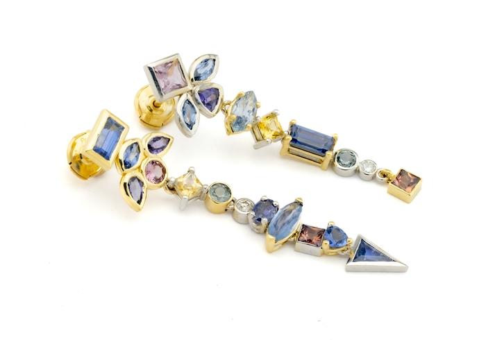 Reverie 14K Asymmetrical Geometric Dangle Earrings