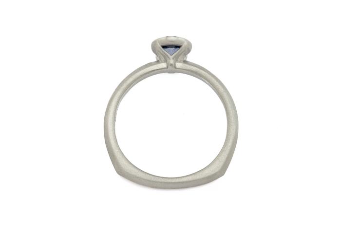 Platinum Aurum Bezel Set Montana Sapphire Solitaire Ring