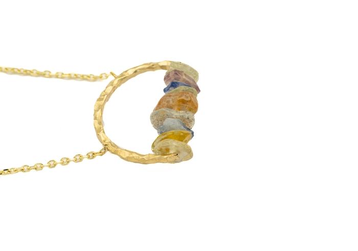 Imperfectionist Montana Sapphire Cairn Arc Necklace