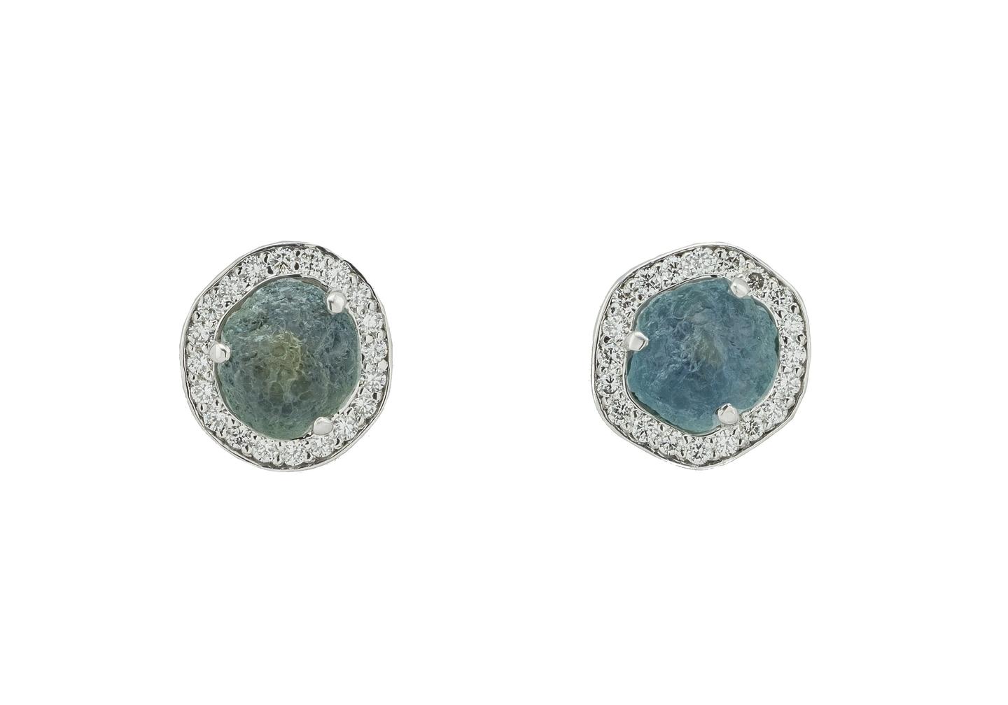 14K Aurum Montana Sapphire Halo Studs