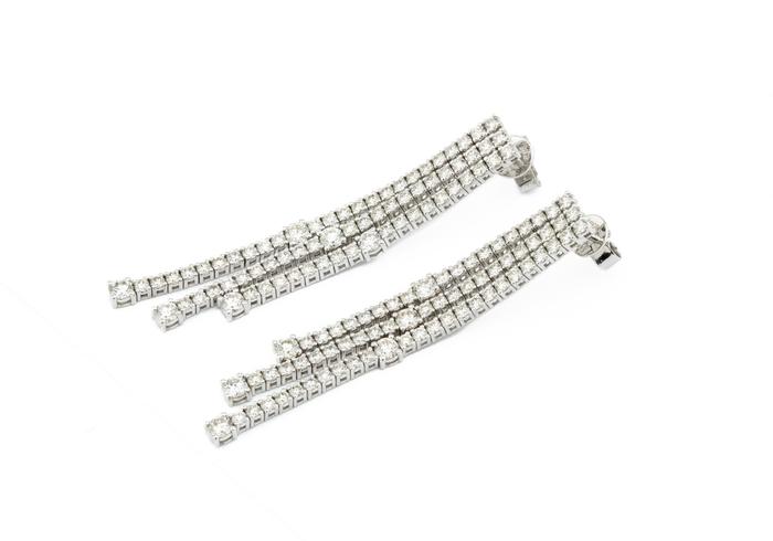 14K Diamond Cascade Drop Earrings