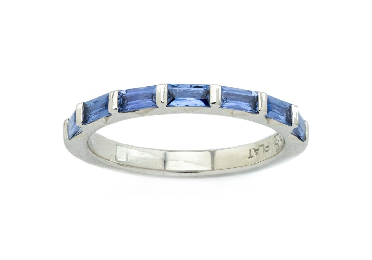 Aurum Platinum Yogo Sapphire Channel Band