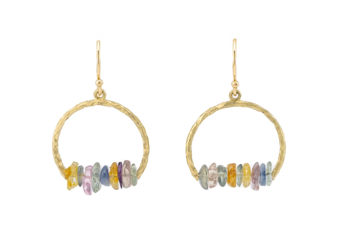 Imperfectionist Montana Sapphire Cairn Arc Earrings