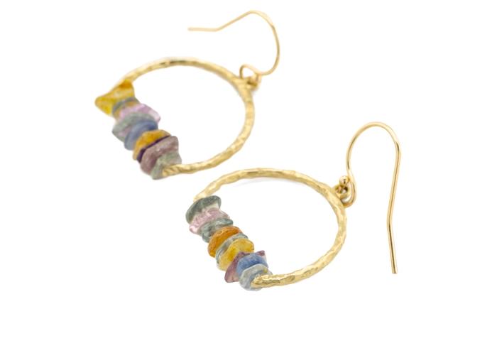 Imperfectionist Montana Sapphire Cairn Arc Earrings