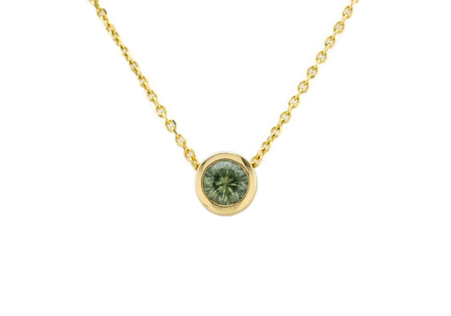 14K Montana Sapphire Bezel Pendant