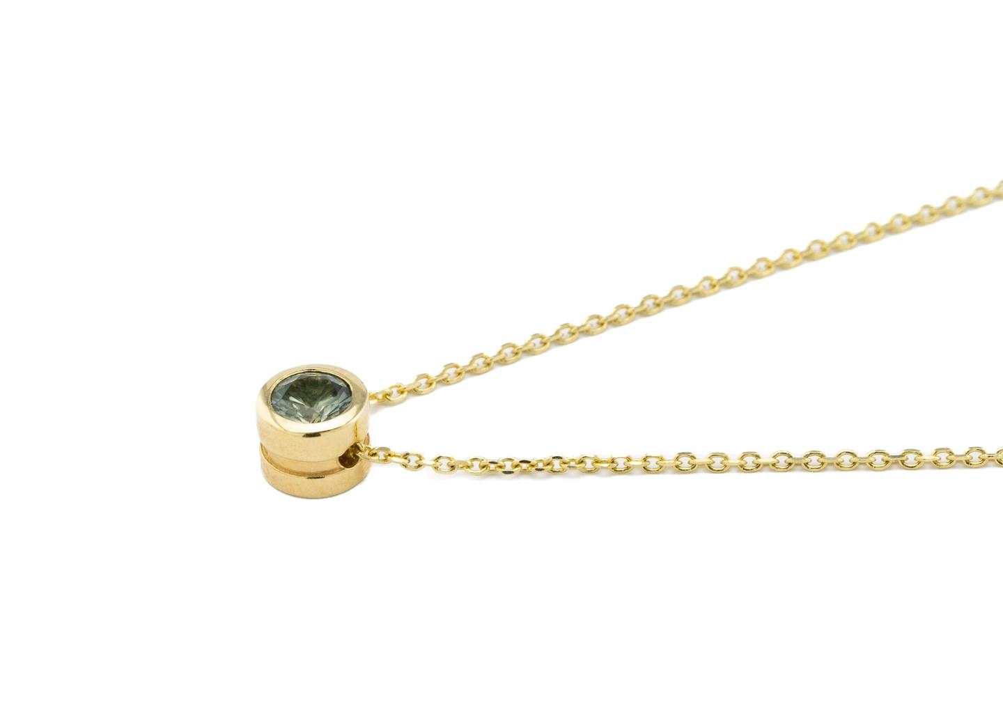 14K Montana Sapphire Bezel Pendant