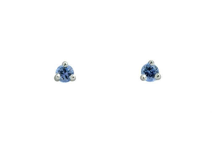 14K Yogo Sapphire Stud Earrings