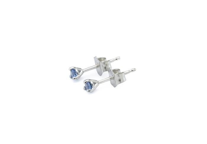 14K Yogo Sapphire Stud Earrings
