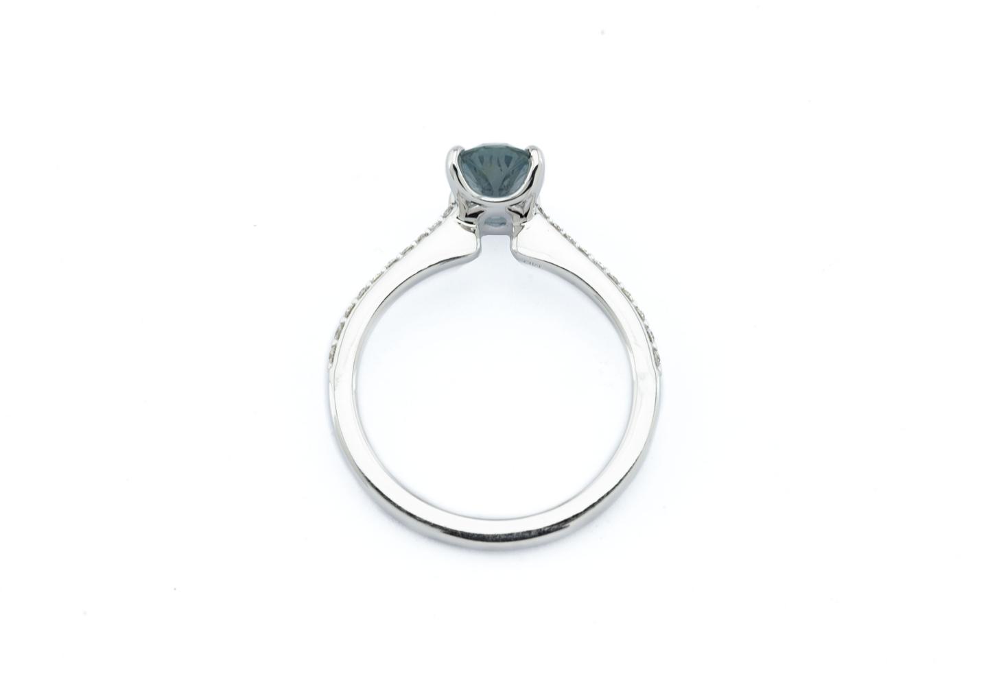 14K Montana Sapphire Diamond Accent Ring