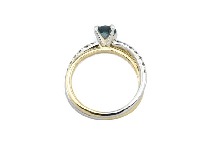 14K Two-Tone Montana Sapphire & Diamond Ring