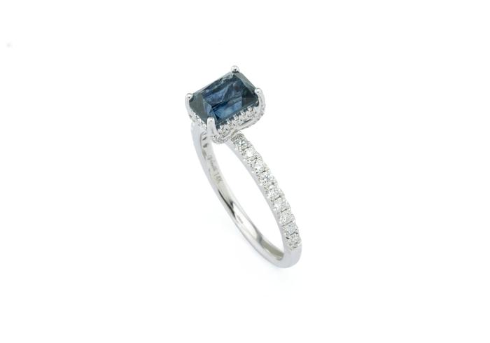 14K Montana Sapphire Diamond Accent Ring