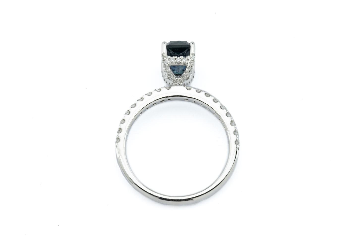 14K Montana Sapphire Diamond Accent Ring
