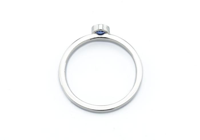 14K Yogo Sapphire Bezel Stacking Ring