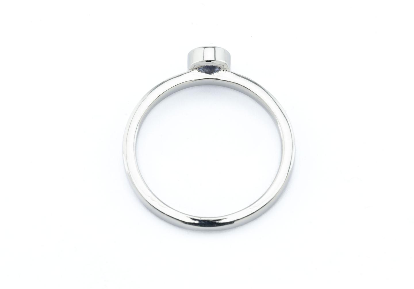 14K Yogo Sapphire Bezel Stacking Ring
