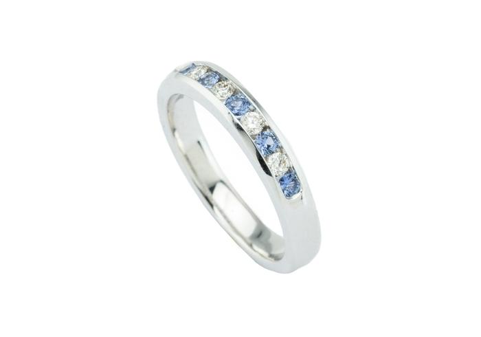 14K Yogo and Diamond Channel Band