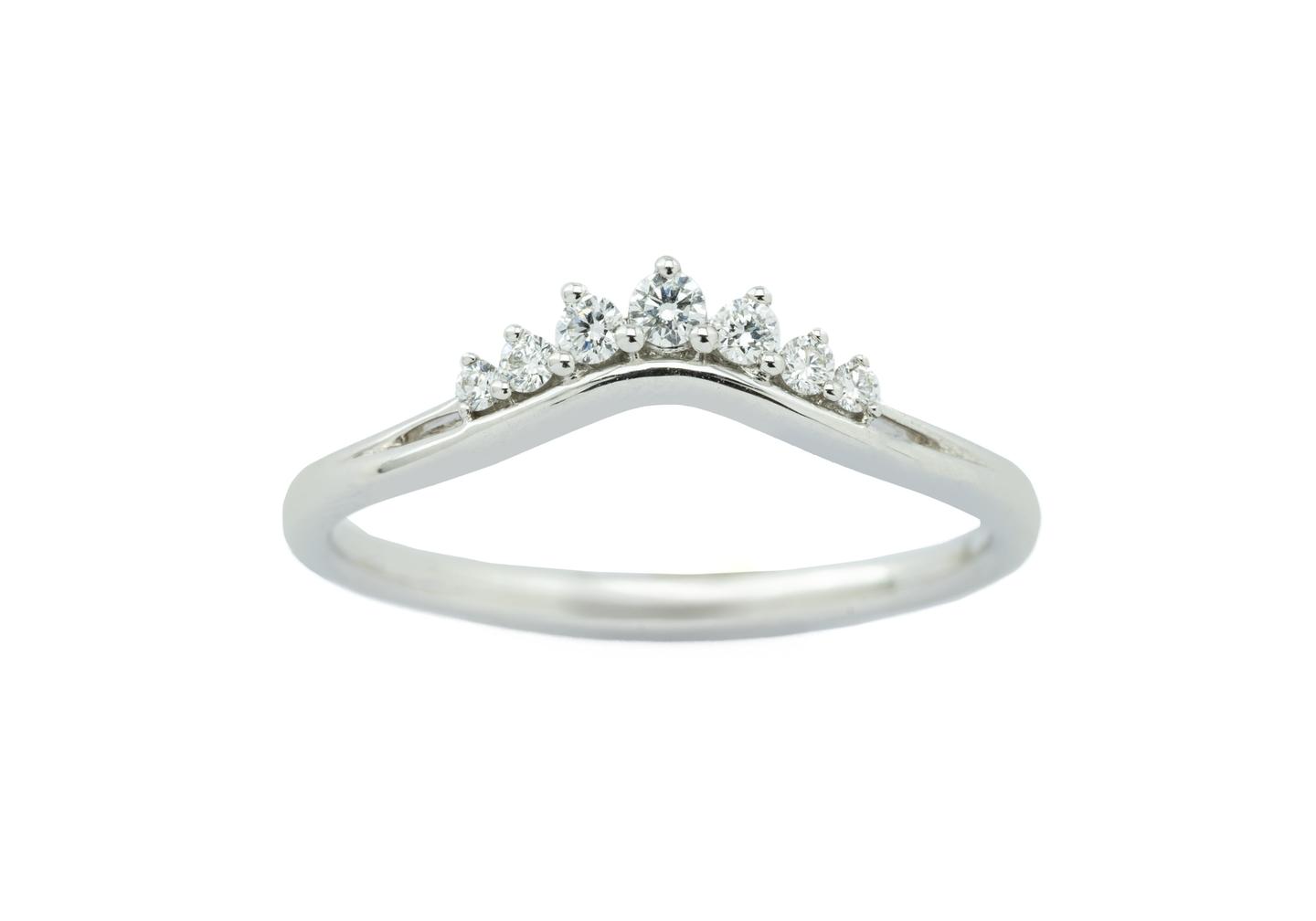 14K Curved Diamond Tiara Band
