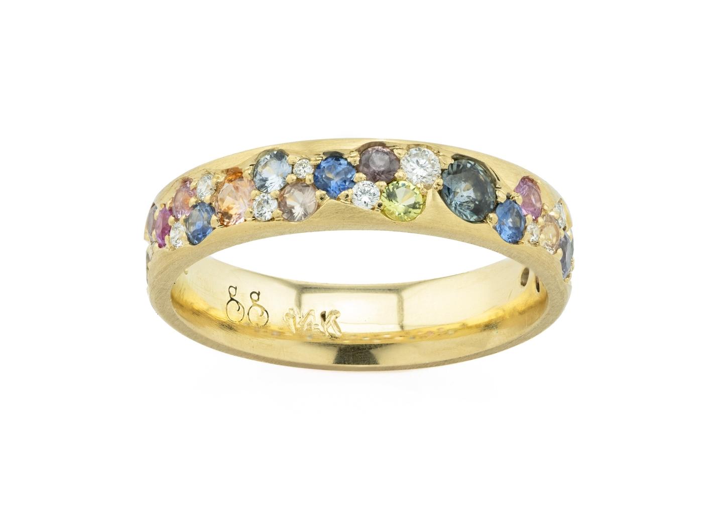 14K Aurum Montana Sapphire Waterfall Band