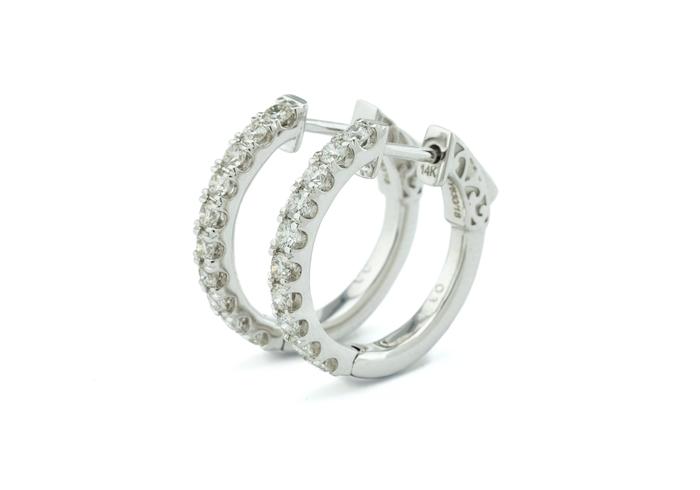 14K Diamond Hoop Earrings