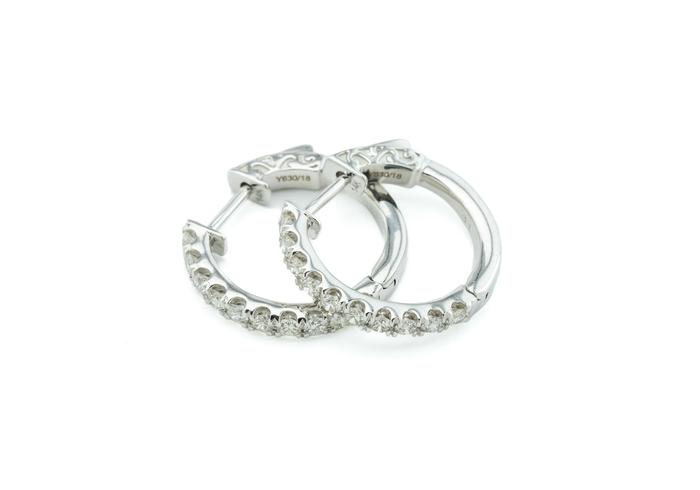 14K Diamond Hoop Earrings