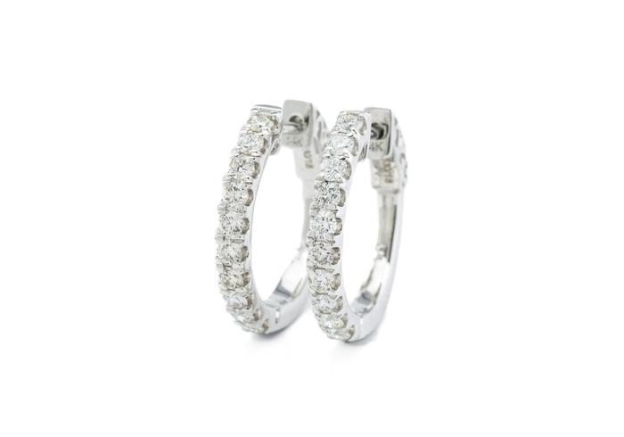 14K Diamond Hoop Earrings