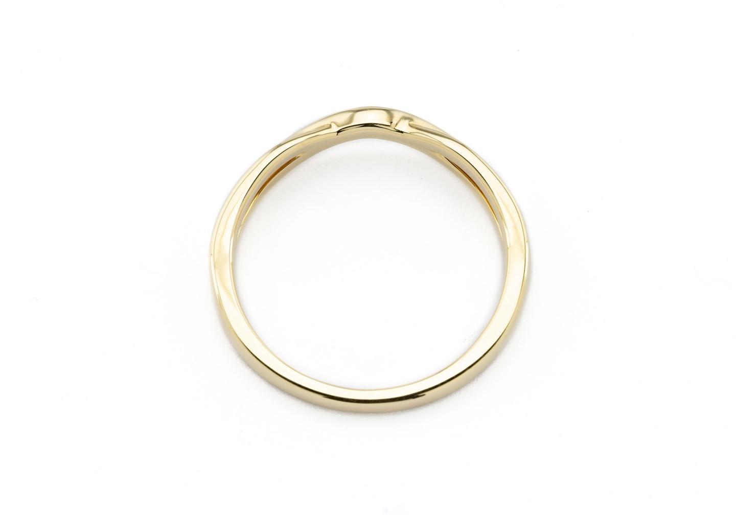 14K Curved Wedding Band