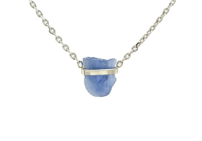 14K Rough Yogo Sapphire Wrap Necklace