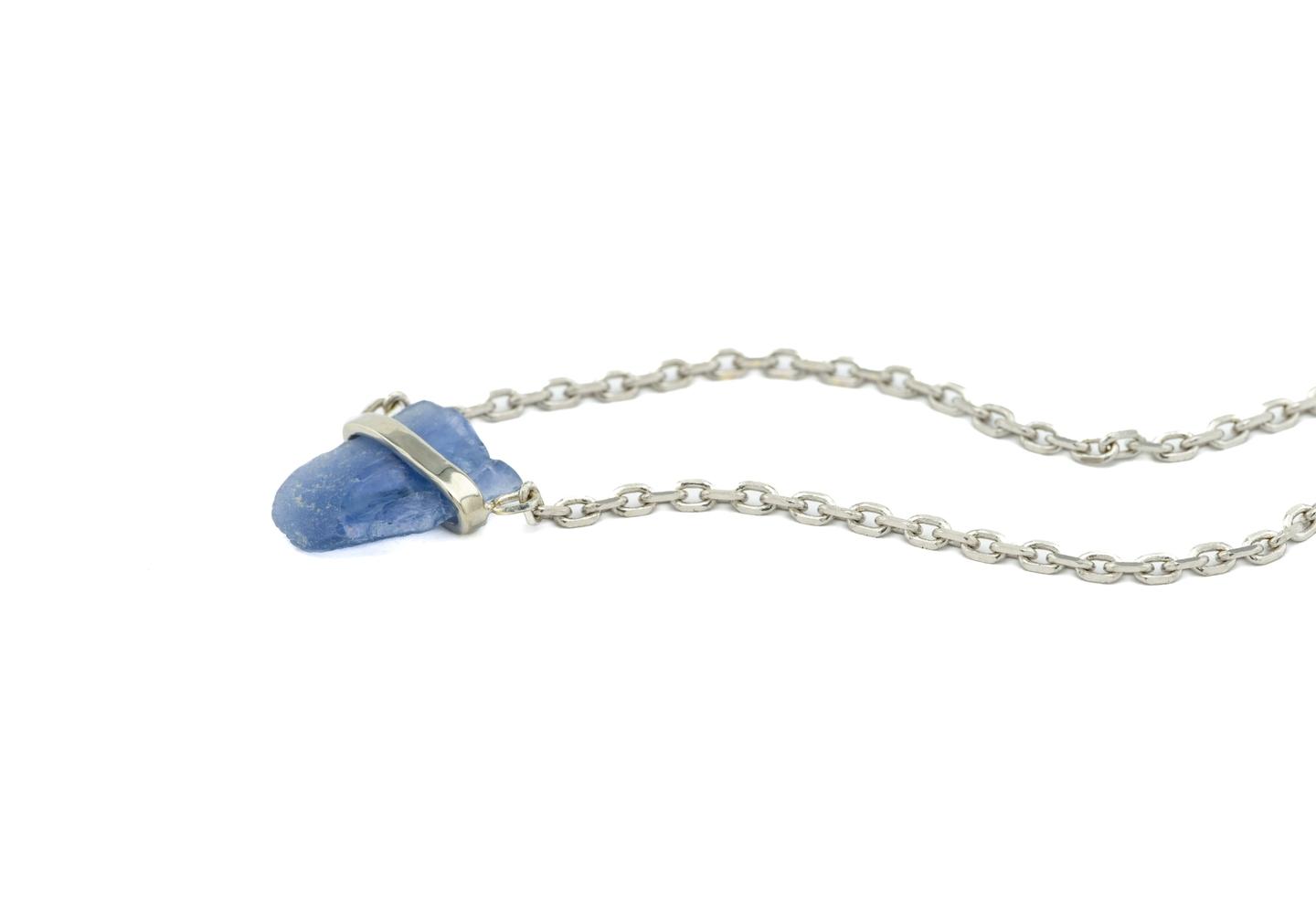 14K Rough Yogo Sapphire Wrap Necklace