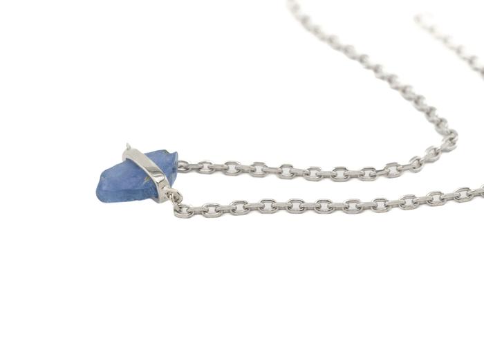 14K Rough Yogo Sapphire Wrap Necklace