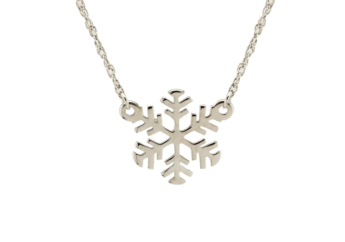 14K Snowflake Pendant Necklace