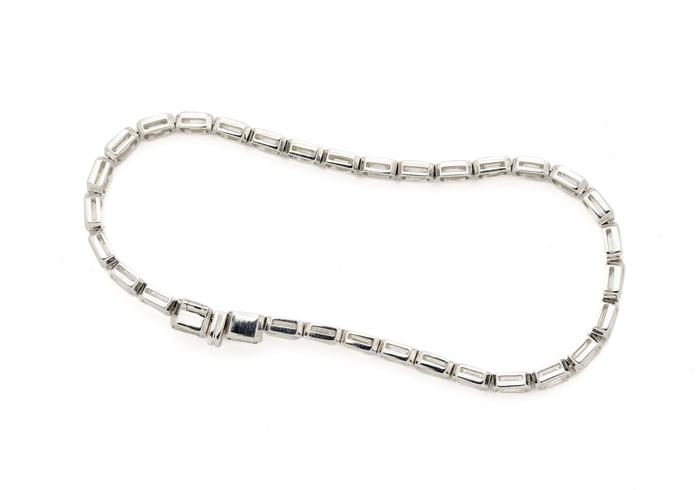 14K 6ct Emerald Cut Diamond Tennis Bracelet