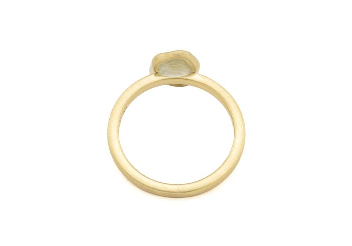 14K Bezel Set Rough Montana Sapphire Solitaire Ring