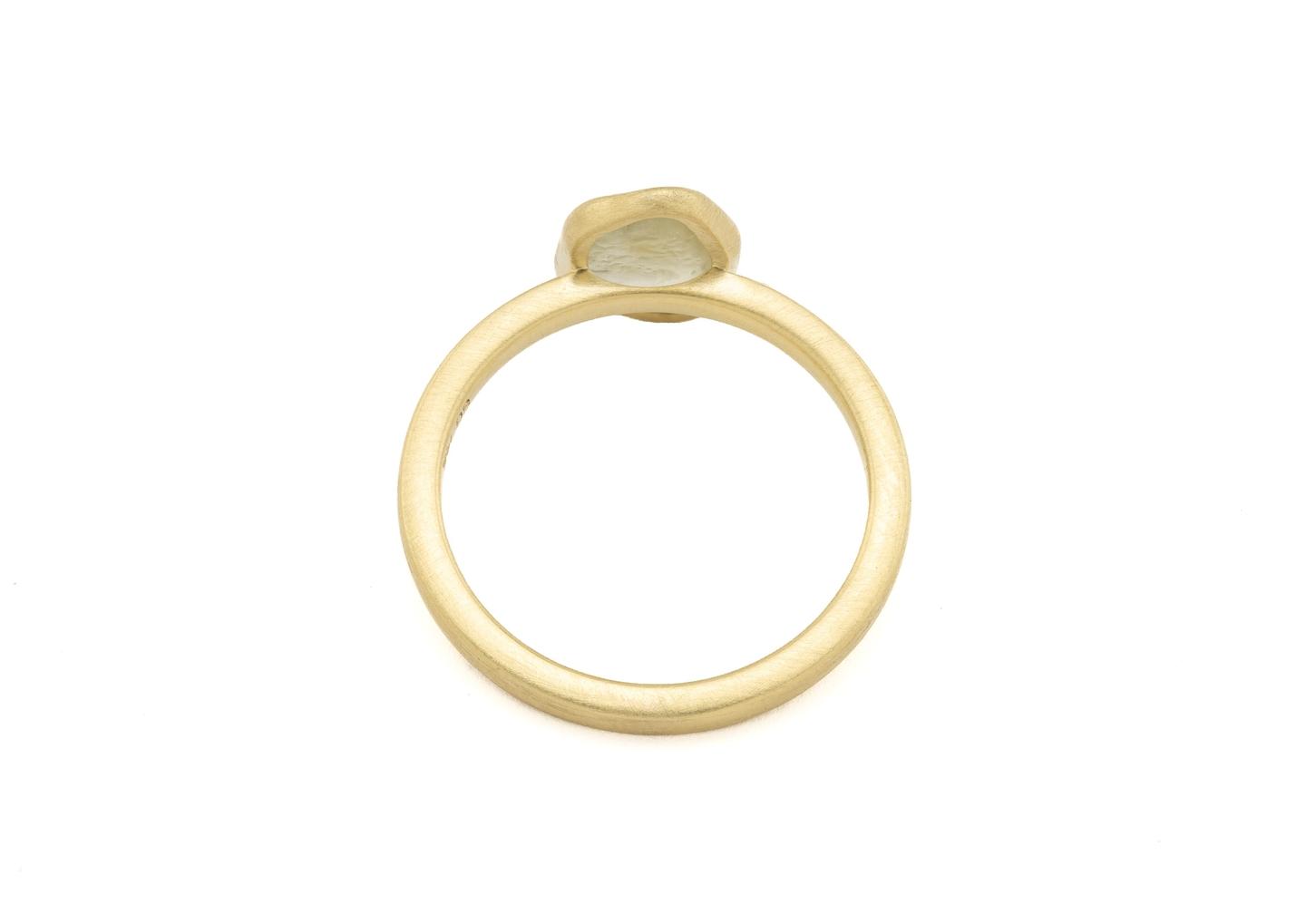 14K Bezel Set Rough Montana Sapphire Solitaire Ring