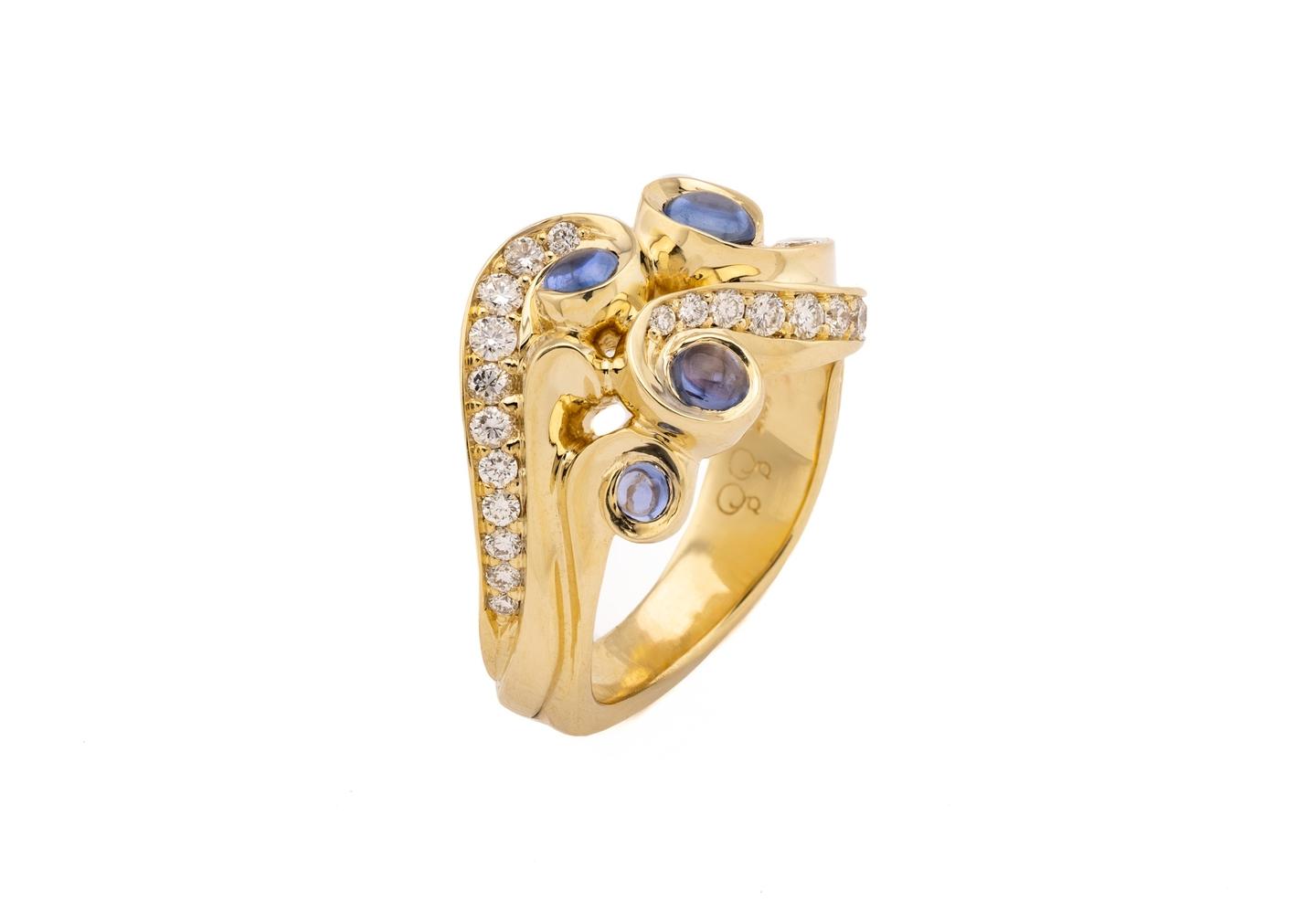 14K Starry Night Yogo Sapphire & Diamond Ring