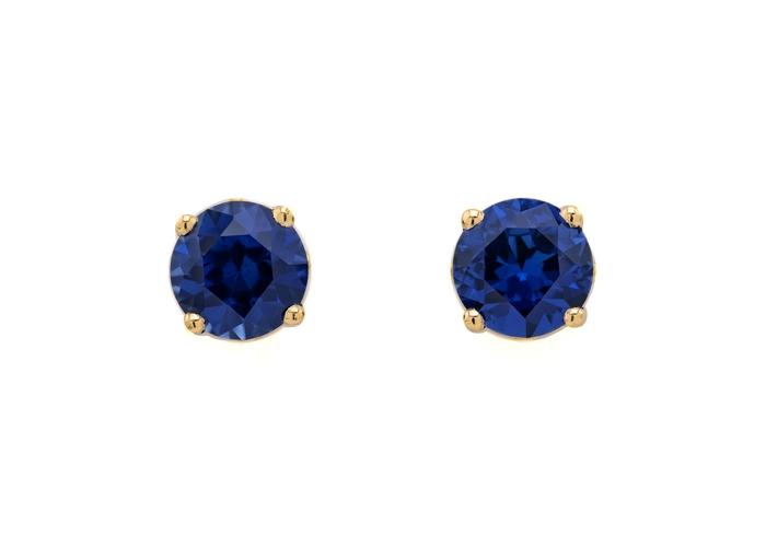 18K Yogo Sapphire 2.19ctw Stud Earrings