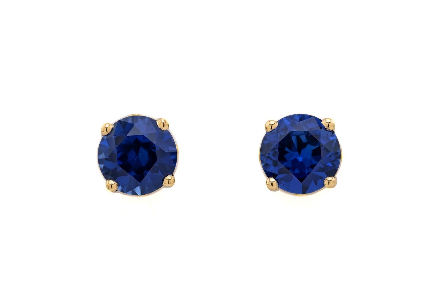 18K Yogo Sapphire 2.19ctw Stud Earrings