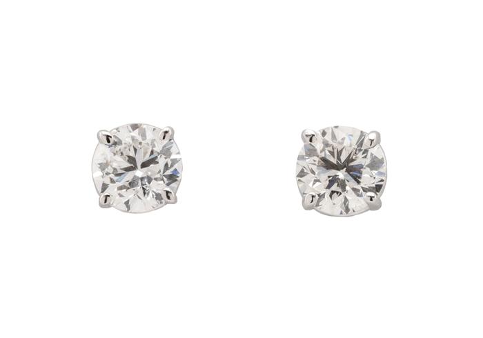 14K Four-Prong Diamond Stud Earrings