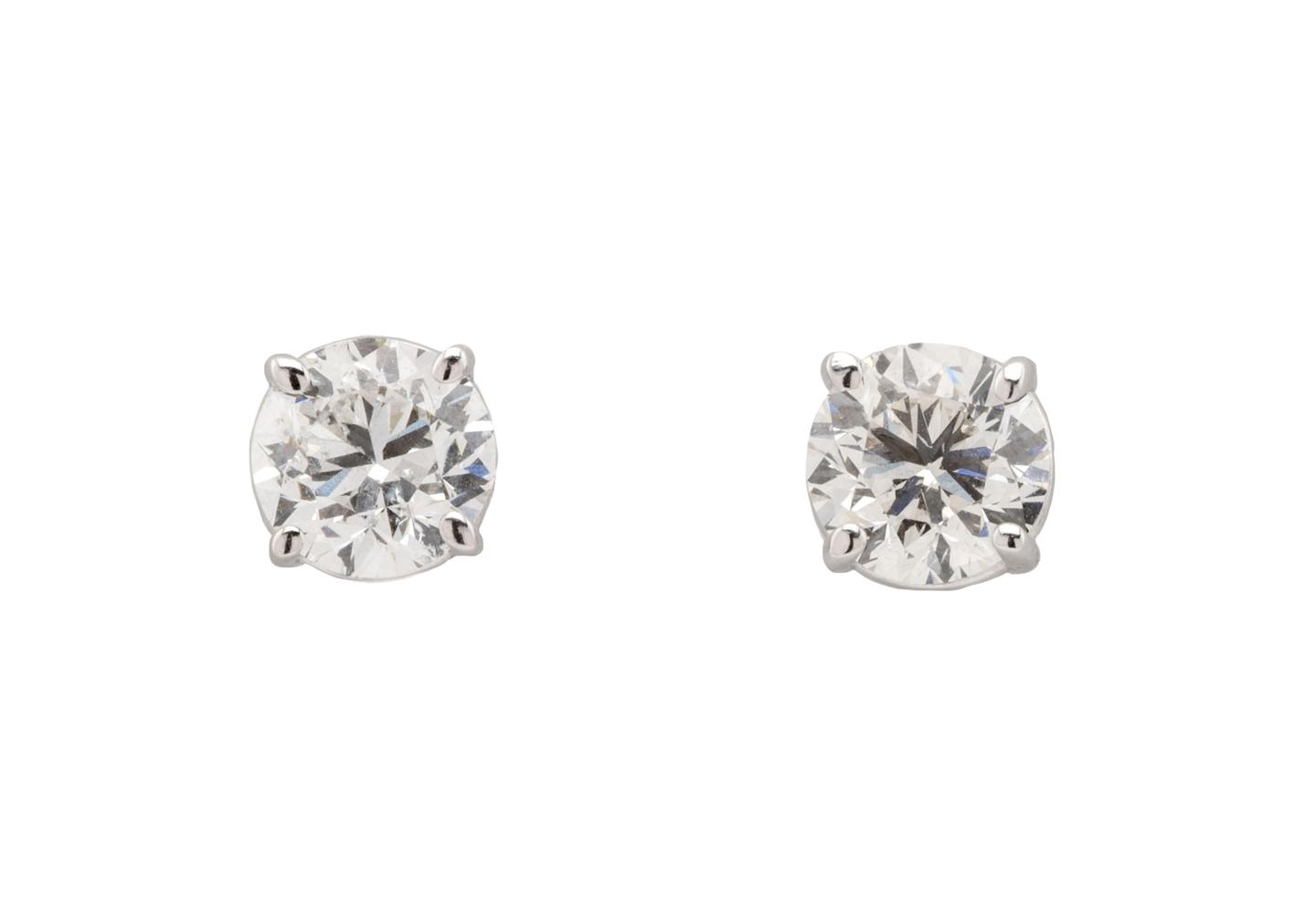 14K Four-Prong Diamond Stud Earrings
