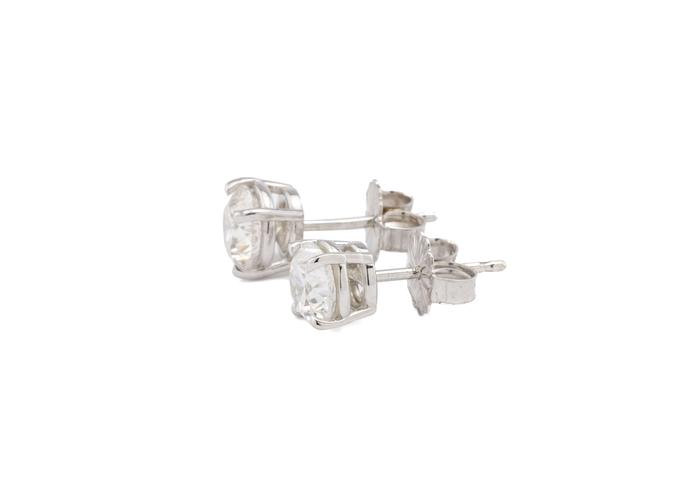 14K Four-Prong Diamond Stud Earrings