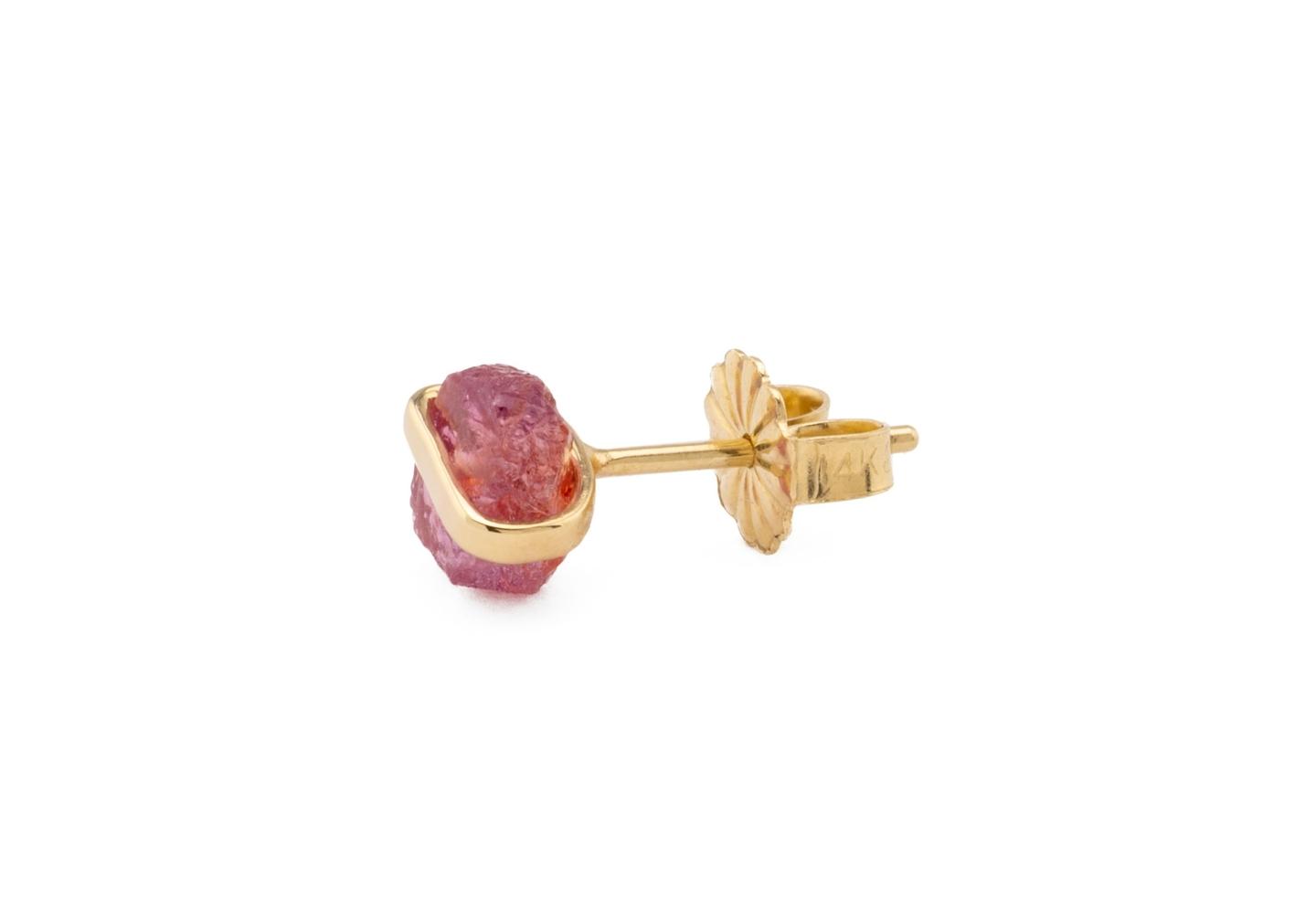 14K Rose Pink Montana Sapphire Single Stud